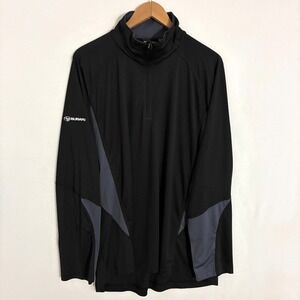 Subaru Black Label 1/4 Zip Shirt Mens XL Black Long Sleeve Racing‎ Cars Pullover